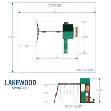Load image into Gallery viewer, Lakewood Swing Set Diagram Metric
