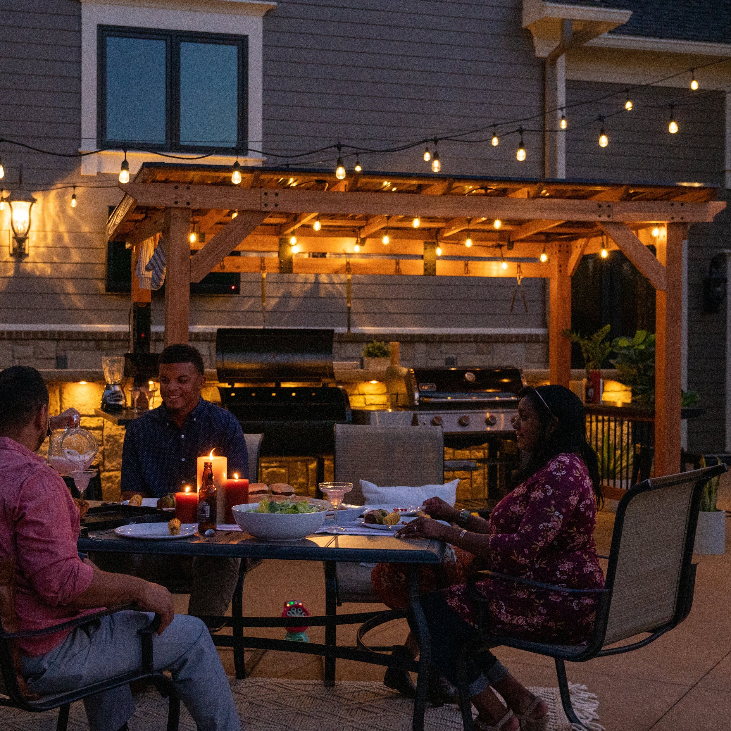 Saxony XL Grill Gazebo Lights