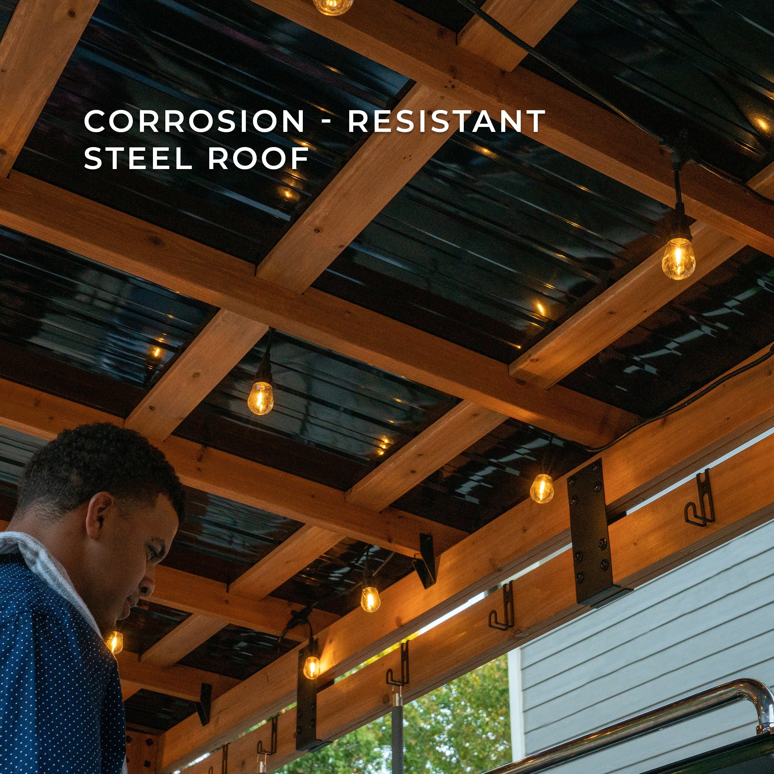 Saxony XL Grill Gazebo Steel Roof