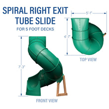 Load image into Gallery viewer, Spiral Right Exit Tube Slide For 5ft Decks Diagram
